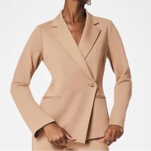 SPANX Women's Toffee Asymmetrical Blazer Size Large NWT